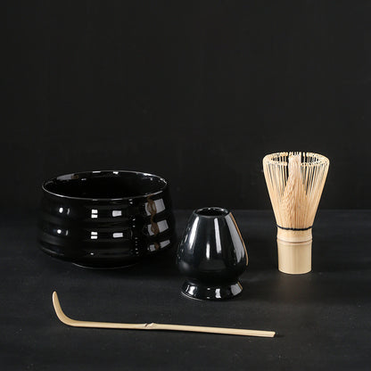 Ceremonial Splendor: Japanese Matcha Tea Ensemble with Artisanal Matcha Brush