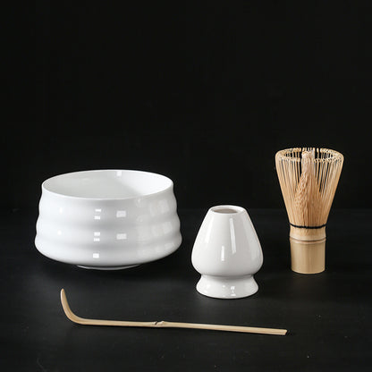 Ceremonial Splendor: Japanese Matcha Tea Ensemble with Artisanal Matcha Brush