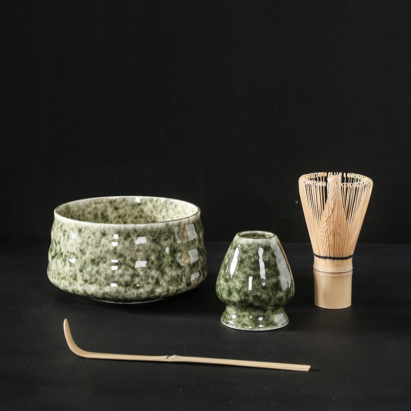 Ceremonial Splendor: Japanese Matcha Tea Ensemble with Artisanal Matcha Brush