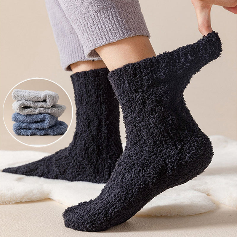 Winter Warm Fuzzy Coral Fleece Socks Women Men Velvet Thickened Home Sleeping Floor Socks