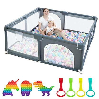 RAINBEAN Baby Play Yard - Ideal for Small Spaces | Spacious, Safe, Easy Assemble