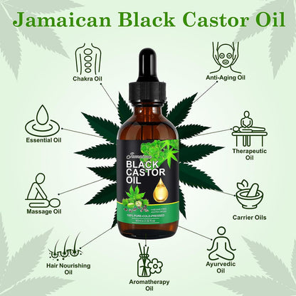 Black Castor Oil - Massage, Hair Care, and Essential Oil - Cross-Border Beauty