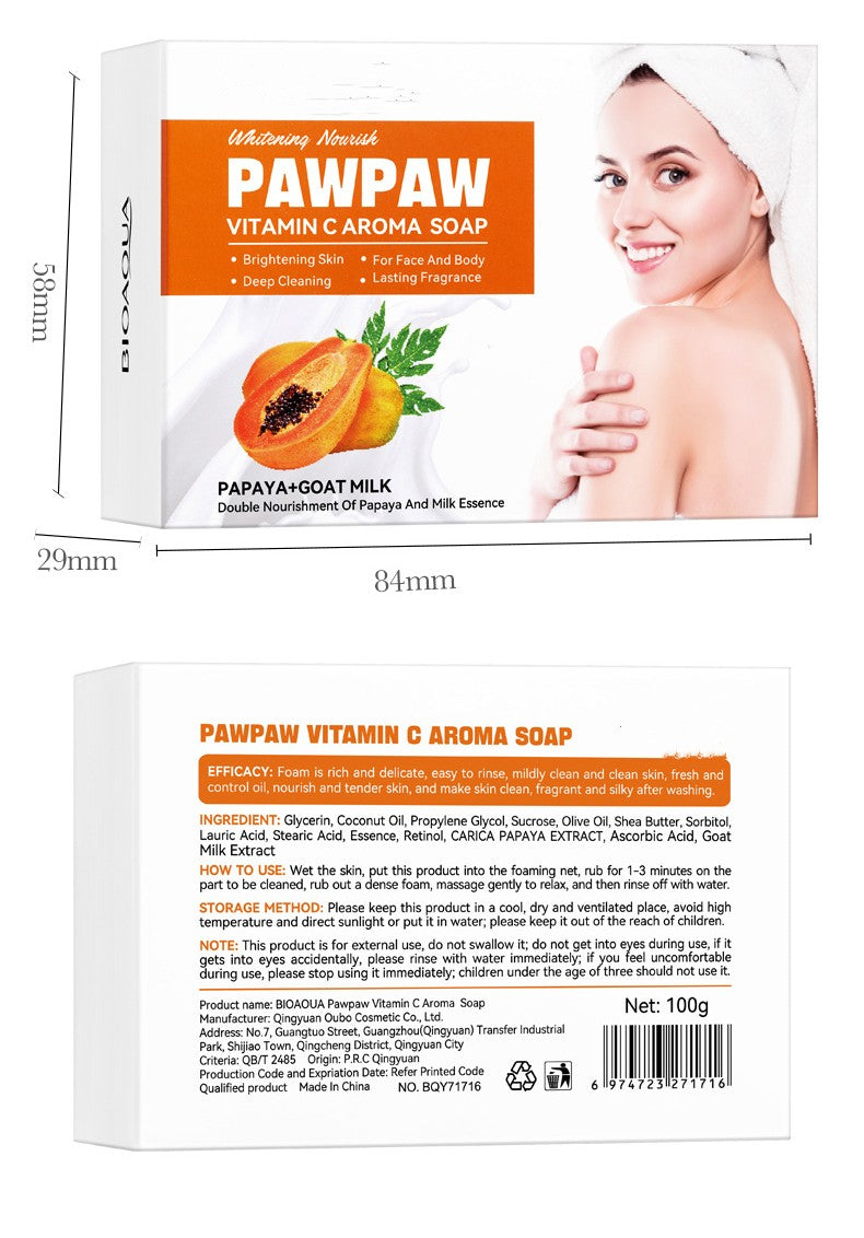 Jabón blanqueador y nutritivo de papaya con vitamina C